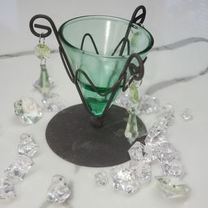 Candle holders (metal base + glass votive holder)